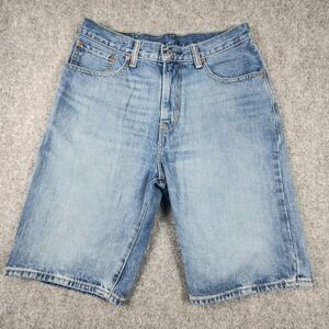 Levis 569 Loose Straight Denim Shorts Mens 32 Blue Medium Wash Relaxed Fit